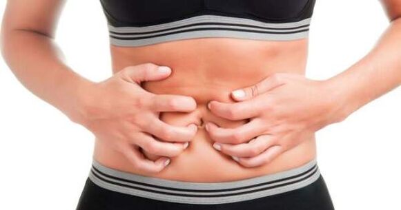 Schmerzen im Unterleib aufgrund des Vorhandenseins von Parasiten im Darm.